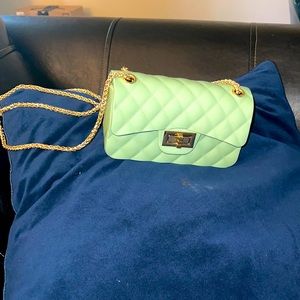 Mint green jelly purse